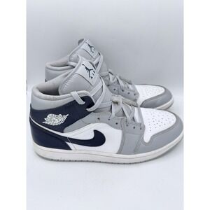 Nike Air Jordan 1 Mid Mens Size 11 Wolf Grey Midnight Navy Blue Shoes DQ8426 104